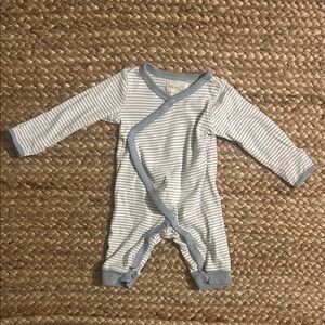 Carter’s Little Planet blue white stripe kimono style onesie, 3M